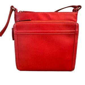 Levenger red leather crossbody
